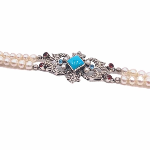 🌟NICKY BUTLER 925 Sterling Silver Turquoise Pearl Multi Gem Bracelet NEW NB - Picture 12 of 15